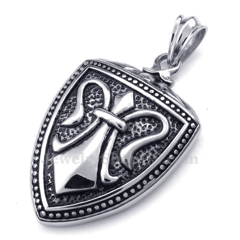 Colar Com Pingente De Escudo De Titânio (Corrente Grátis) Colar Com Pingente De Escudo De Titânio (Corrente Grátis)