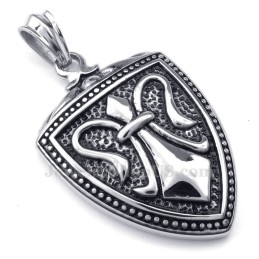 Colar Com Pingente De Escudo De Titânio (Corrente Grátis)