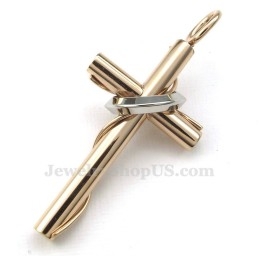 Colar Com Pingente De Casal Em Titânio Com Argolas Cruzadas (Corrente Grátis) (Um Par)