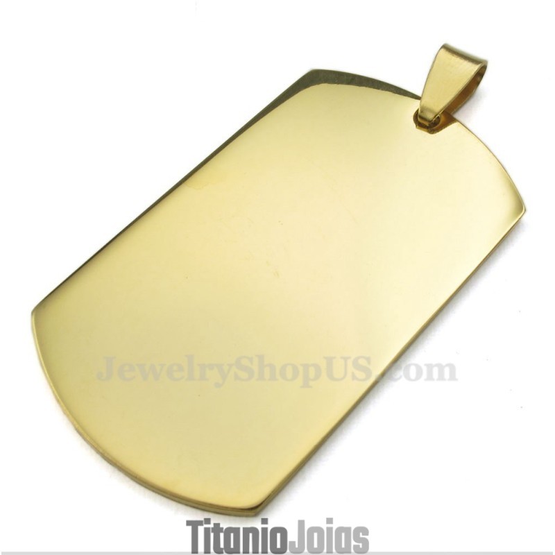 Colar Com Pingente De Cartas De Ouro E Titânio (Corrente Grátis) Colar Com Pingente De Cartas De Ouro E Titânio (Corrente Grátis)