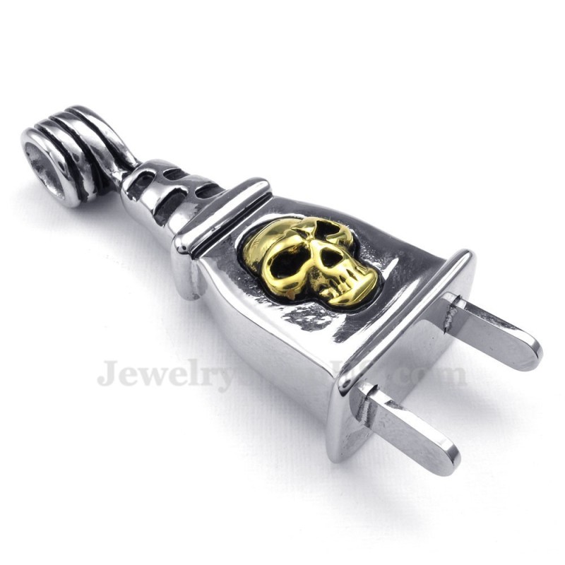 Colar Com Pingente De Caveira De Titânio (Corrente Grátis)