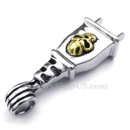 Colar Com Pingente De Caveira De Titânio (Corrente Grátis)