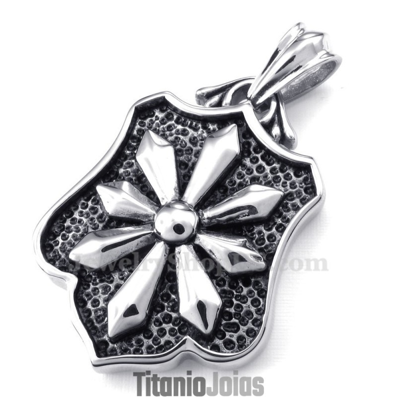 Colar Com Pingente De Flor De Titânio (Corrente Grátis) Colar Com Pingente De Flor De Titânio (Corrente Grátis)