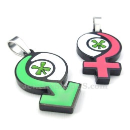Colar Com Pingente De Símbolo De Titânio Para Meninos E Meninas (Corrente Grátis) (Um Par)