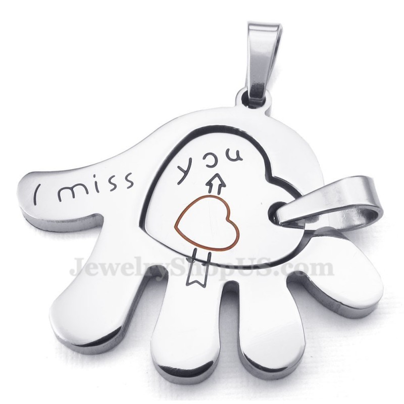 Colar Com Pingente De Mão De Titânio Para Casais (Corrente Grátis) (Um Par) Colar Com Pingente De Mão De Titânio Para Casais (Corrente Grátis) (Um Par)