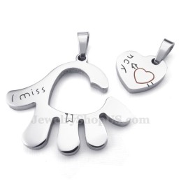 Colar Com Pingente De Mão De Titânio Para Casais (Corrente Grátis) (Um Par)