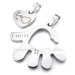 Colar Com Pingente De Mão De Titânio Para Casais (Corrente Grátis) (Um Par)