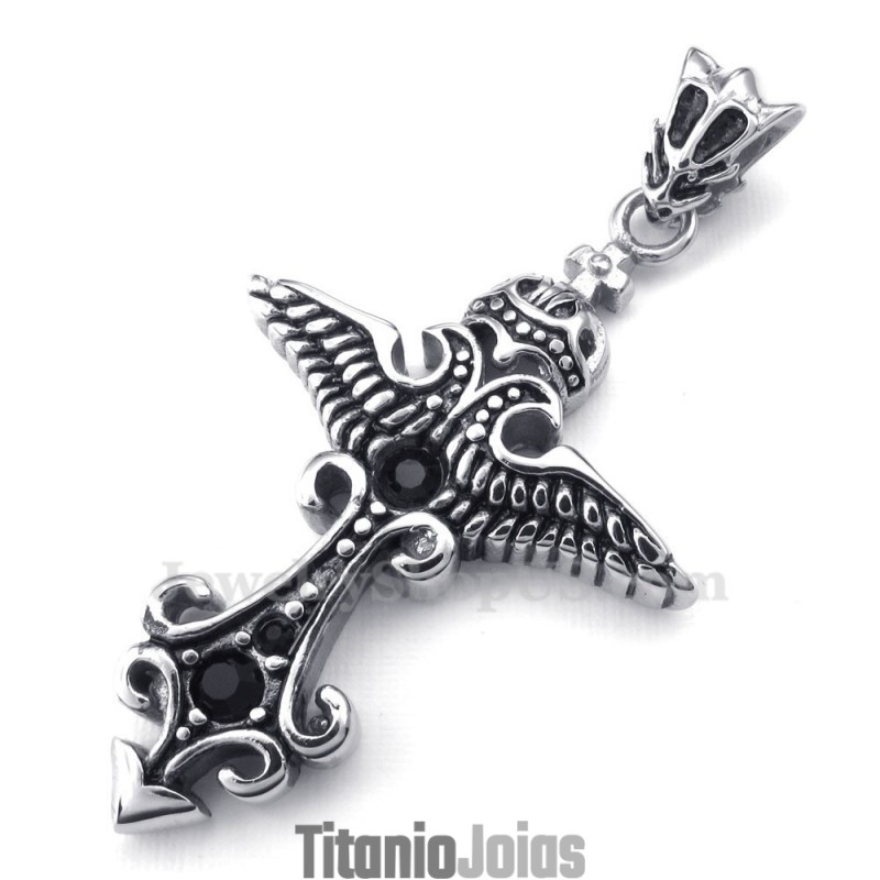 Colar Com Pingente De Titânio E Zircônia Preta (Corrente Grátis) Colar Com Pingente De Titânio E Zircônia Preta (Corrente Grátis)