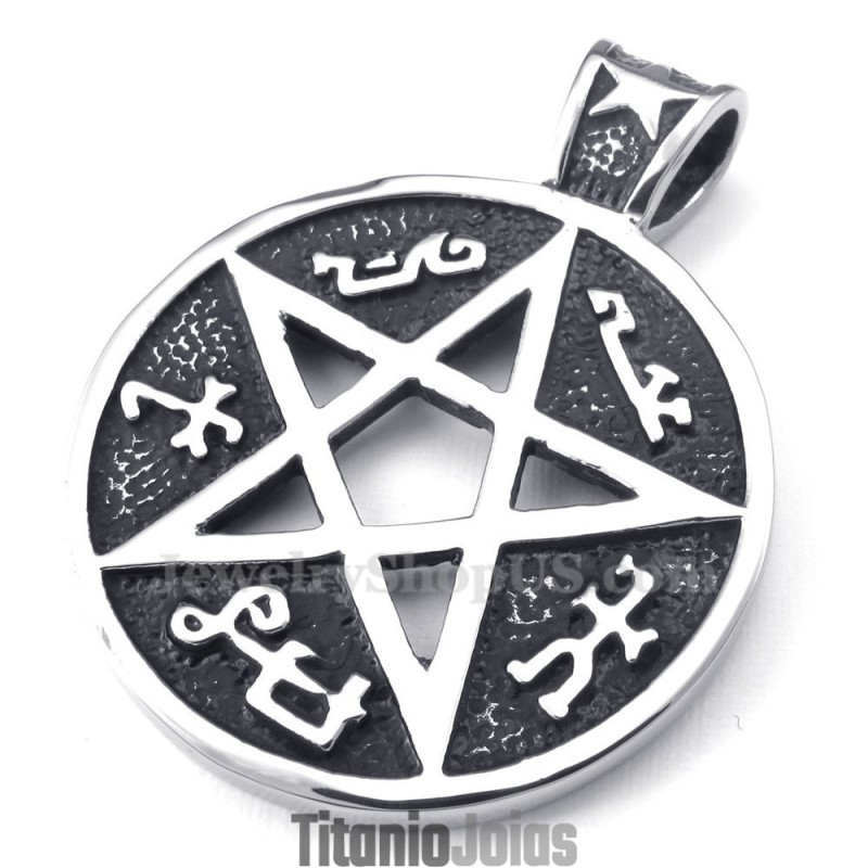 Colar Com Pingente De Estrela De Cinco Pontas De Titânio (Corrente Grátis) Colar Com Pingente De Estrela De Cinco Pontas De Titânio (Corrente Grátis)