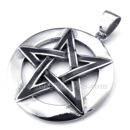 Colar Com Pingente De Estrela De Cinco Pontas Em Titânio (Corrente Grátis)