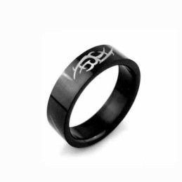 Anel Eldritch Blast Masculino De Titânio Preto 6Mm