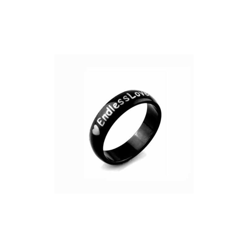 Anel De Titânio Preto Endless Love Masculino De 6 Mm Anel De Titânio Preto Endless Love Masculino De 6 Mm