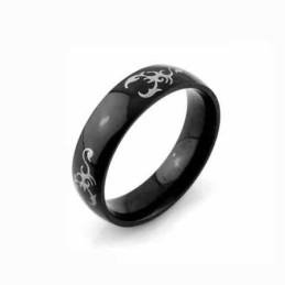 Anel Masculino Scorpion King De Titânio Preto 6Mm
