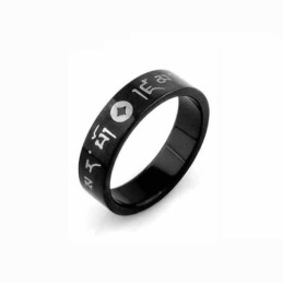 Anel Masculino Coreano De Titânio Preto De 6 Mm