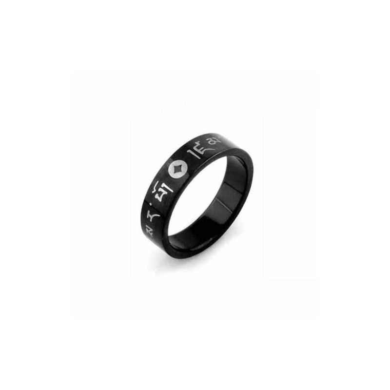 Anel Masculino Coreano De Titânio Preto De 6 Mm Anel Masculino Coreano De Titânio Preto De 6 Mm