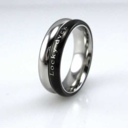Anel Locky Dvck Unissex 6Mm Titânio Preto