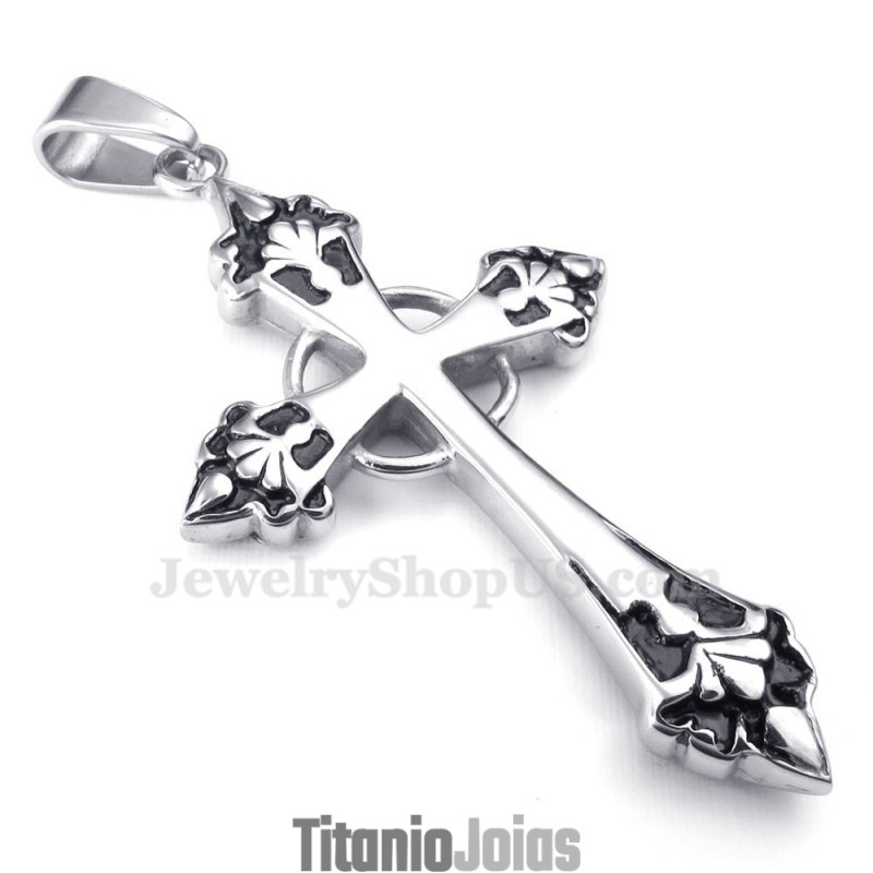 Colar Com Pingente De Cruz De Titânio (Corrente Grátis) Colar Com Pingente De Cruz De Titânio (Corrente Grátis)