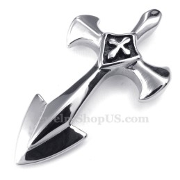 Colar Com Pingente De Cruz De Titânio (Corrente Grátis)