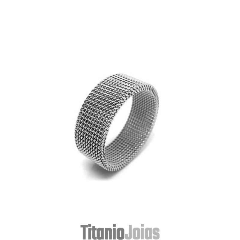 Anel De Titânio Unissex De Malha De 8 Mm Anel De Titânio Unissex De Malha De 8 Mm