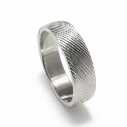 Anel De Titânio De Grão Cruzado De 6 Mm