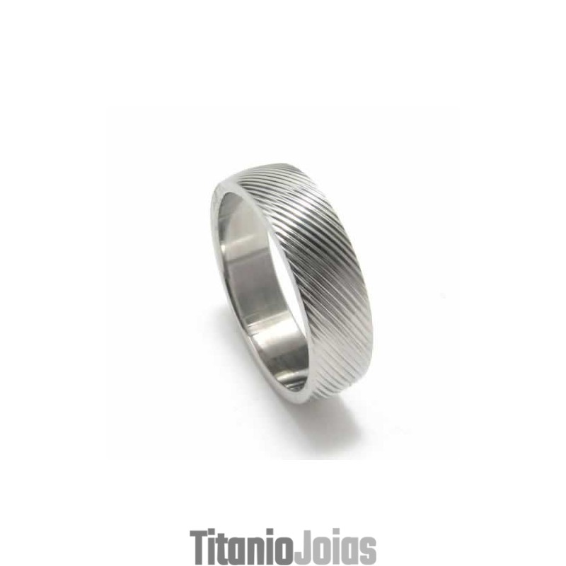 Anel De Titânio De Grão Cruzado De 6 Mm Anel De Titânio De Grão Cruzado De 6 Mm