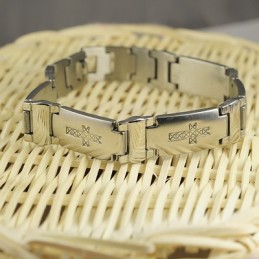 Pulseiras Masculinas De Titânio Com Cruz