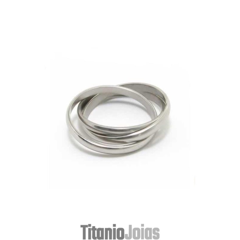 Anel De Titânio De Três Círculos De 8 Mm Anel De Titânio De Três Círculos De 8 Mm