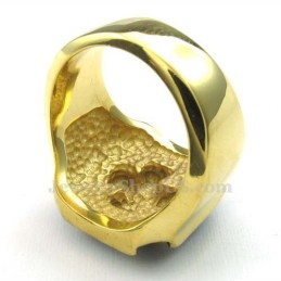 Anel De Cruz De Titânio Dourado