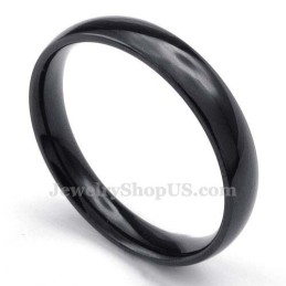Anel Liso De Titânio Preto De 4 Mm
