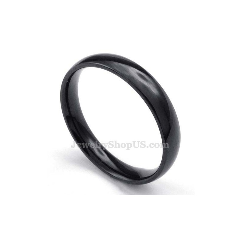 Anel Liso De Titânio Preto De 4 Mm Anel Liso De Titânio Preto De 4 Mm