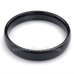Anel Liso De Titânio Preto De 4 Mm