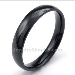 Anel Liso De Titânio Preto De 4 Mm
