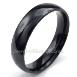 Anel Liso De Titânio Preto De 5 Mm