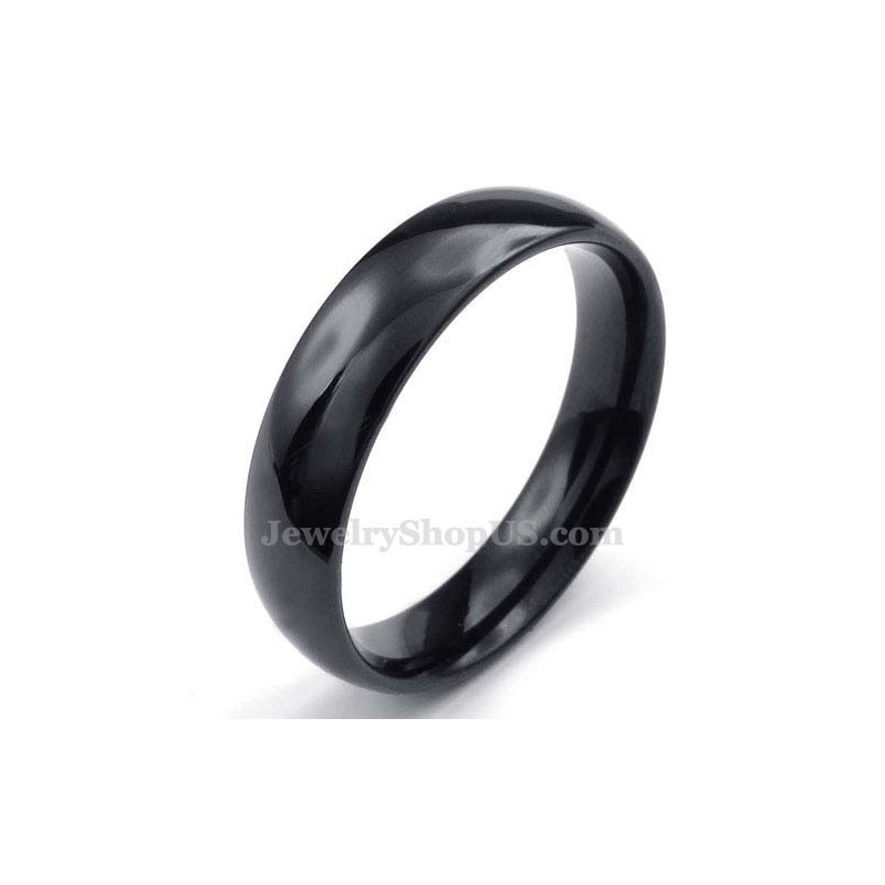 Anel Liso De Titânio Preto De 5 Mm Anel Liso De Titânio Preto De 5 Mm