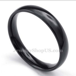 Anel Liso De Titânio Preto De 5 Mm