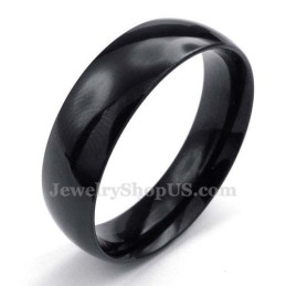 Anel Liso De Titânio Preto De 6 Mm