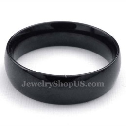 Anel Liso De Titânio Preto De 6 Mm
