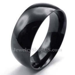 Anel Liso De Titânio Preto De 8 Mm