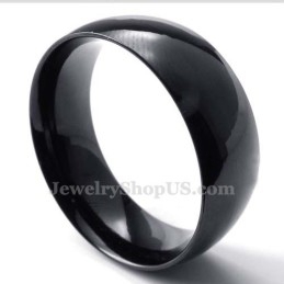 Anel Liso De Titânio Preto De 8 Mm