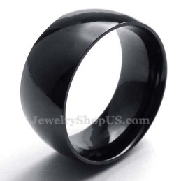 Anel Liso De Titânio Preto De 10 Mm