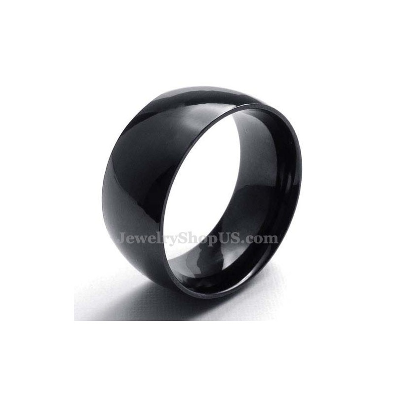 Anel Liso De Titânio Preto De 10 Mm Anel Liso De Titânio Preto De 10 Mm
