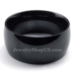 Anel Liso De Titânio Preto De 10 Mm