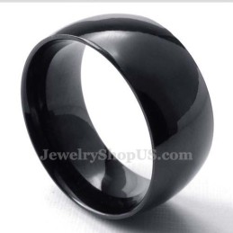Anel Liso De Titânio Preto De 10 Mm