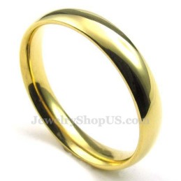 Anel Redondo De Titânio Dourado De 4 Mm
