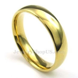 Anel Redondo De Titânio Dourado De 5 Mm