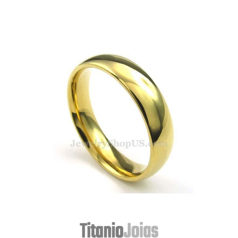 Anel Redondo De Titânio Dourado De 5 Mm Anel Redondo De Titânio Dourado De 5 Mm