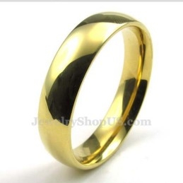 Anel Redondo De Titânio Dourado De 5 Mm