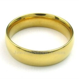 Anel Redondo De Titânio Dourado De 6 Mm