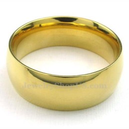 Anel Redondo De Titânio Dourado De 8 Mm