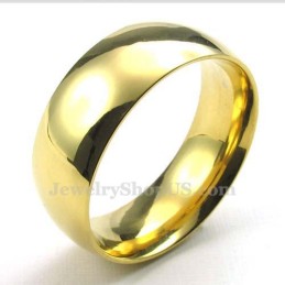 Anel Redondo De Titânio Dourado De 8 Mm